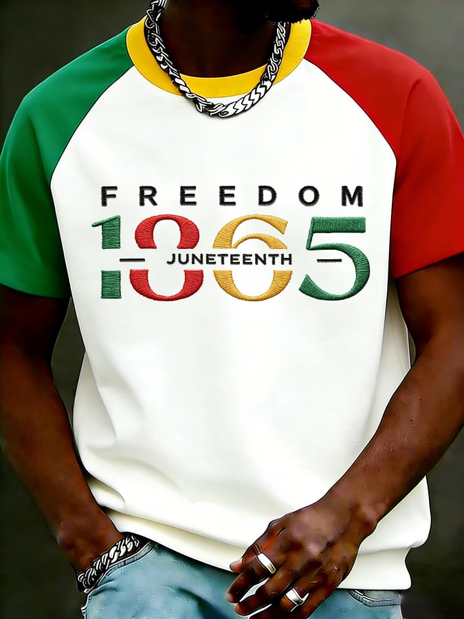 Men's Juneteenth Freedom Printed Casual T-shirt