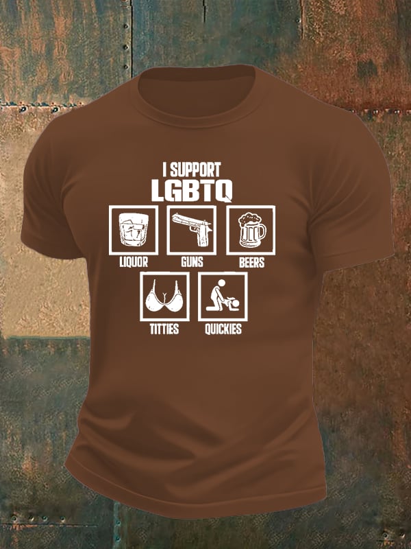 Men's  I SUPPORT LGBTQ Printed T-Shirt