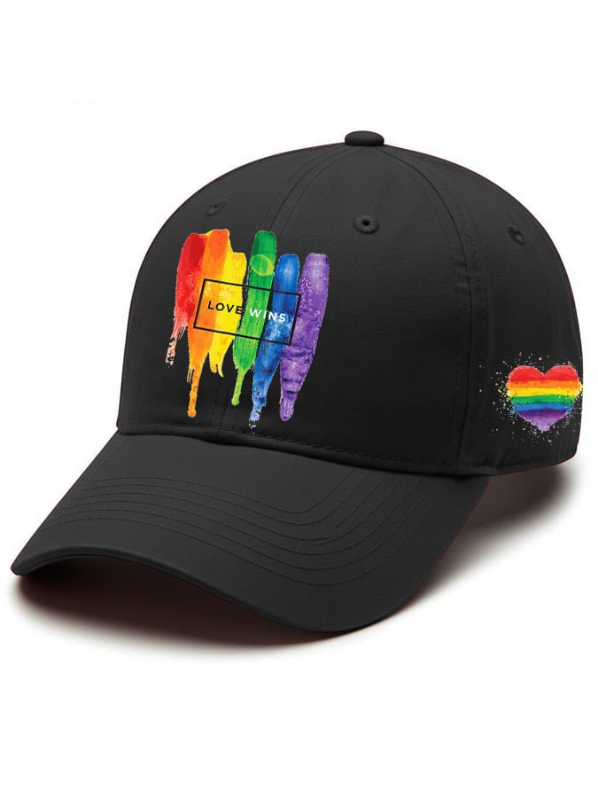 Unisex Retro LGBT Love Wins Print Baseball Cap