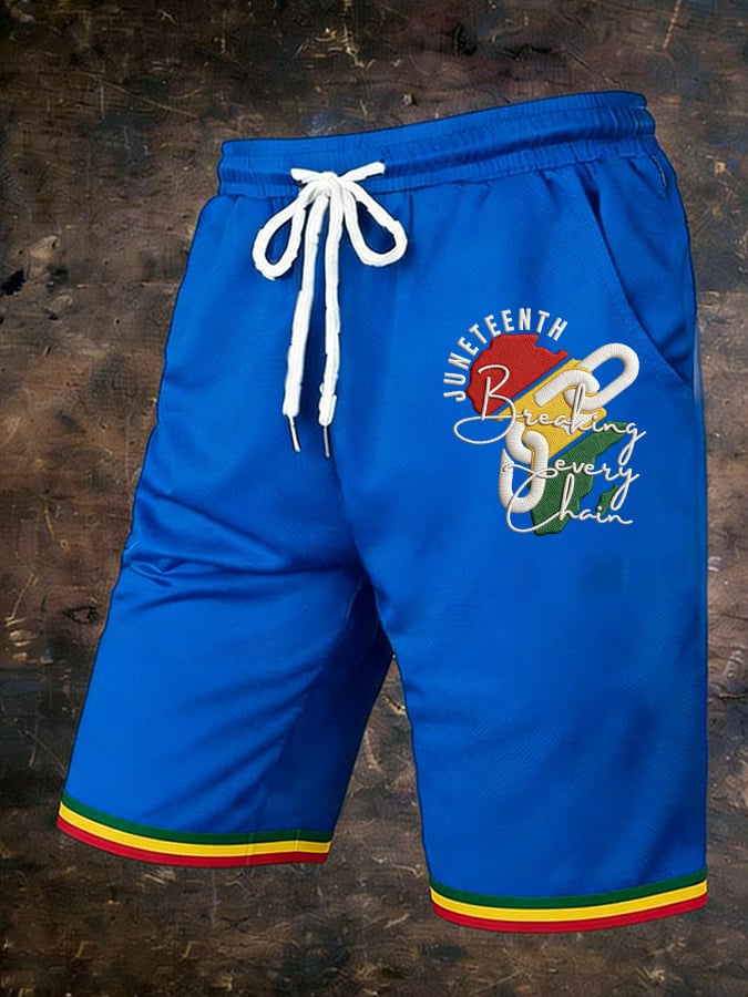 Men's Juneteenth Breaking Every Chain Print Shorts