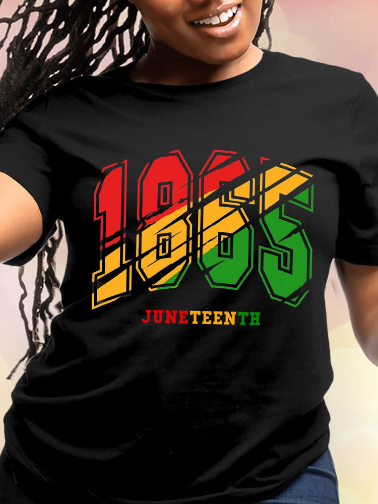 Women's 1865 Juneteenth Print Cotton Casual T-Shirt