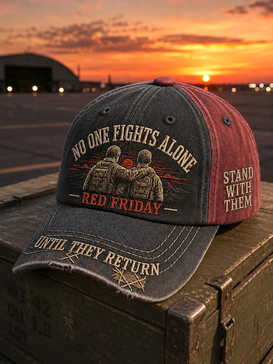 RED Friday No One Fights Alone Vintage Baseball Cap