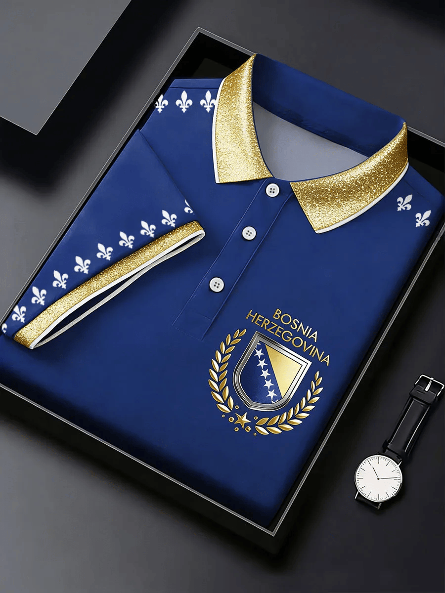 Men's Soccer Print Casual Polo Shirt