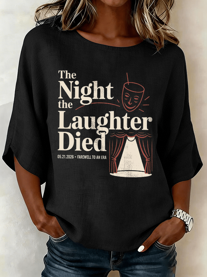 Women's "Night When Laughter Stops" Printed Comfortable Top
