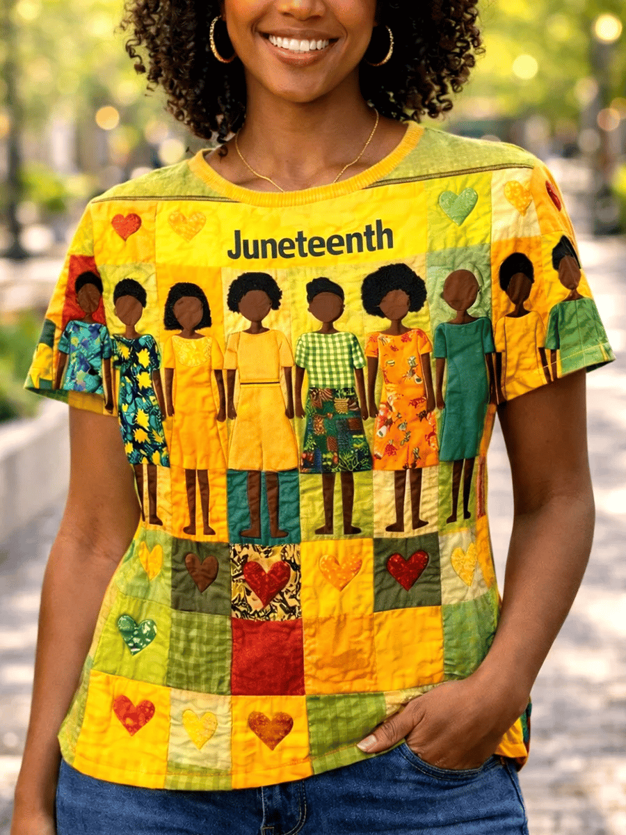 Women's Juneteenth Print Casual T-shirt