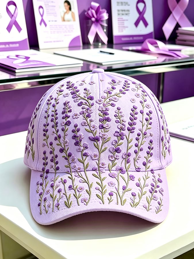 Purple Art Print Cap