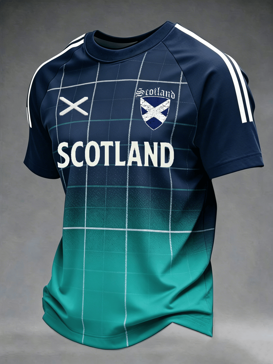 Men's Scottish Football Fans Printed Casual T-Shirt