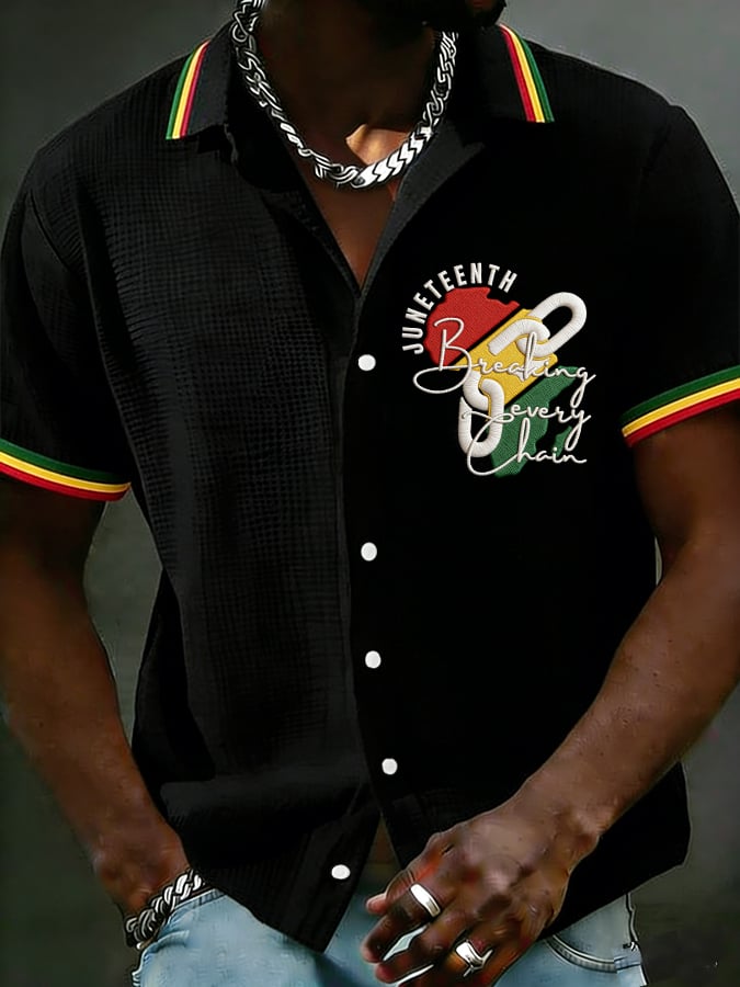 Men's Juneteenth Breaking Every Chain Print Shirt