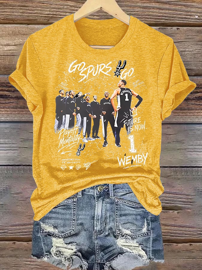 Women's  WEMBY Print Round Neck T-shirt
