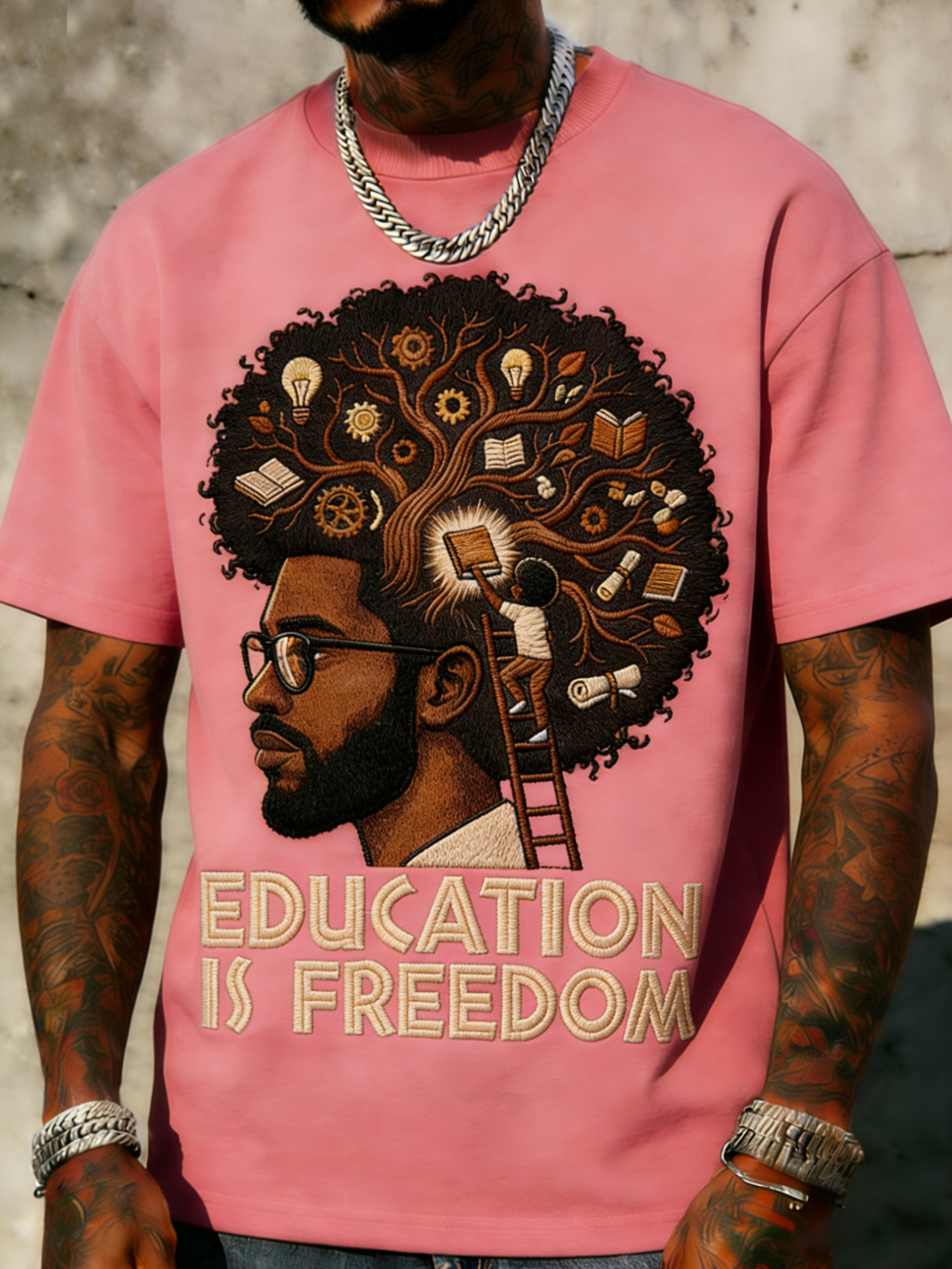 African American men's culturally confident crewneck top