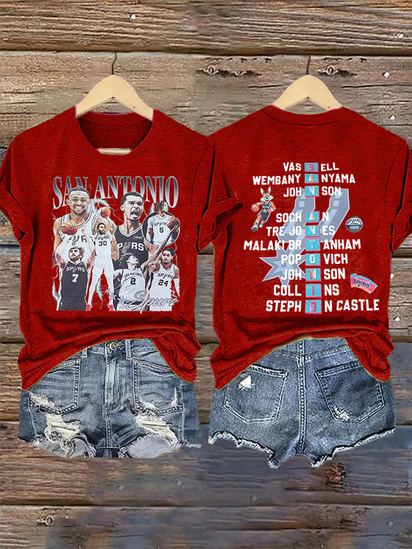Women's  San Print Round Neck T-shirt