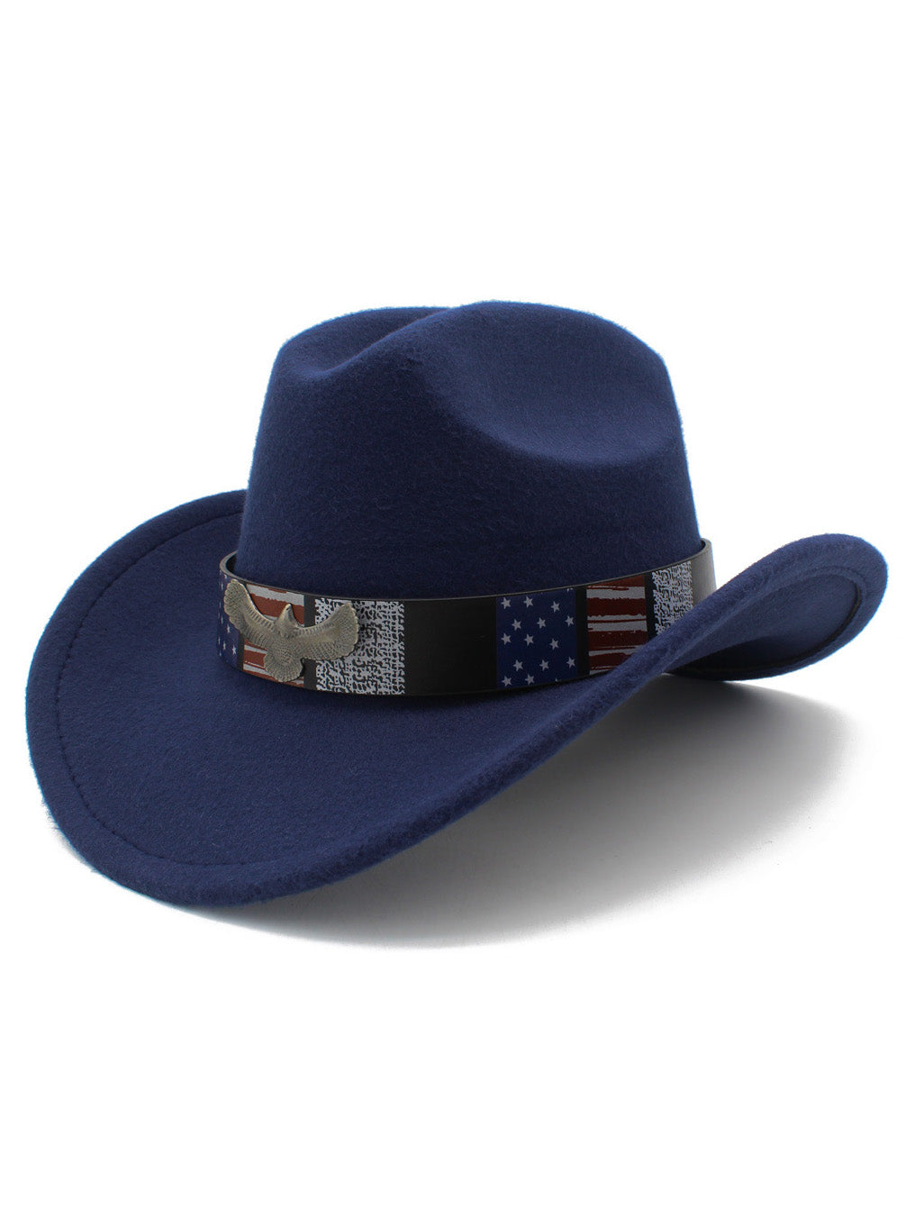 Men's American Flag Eagle Independence Day Wide Brim Cowboy Hat