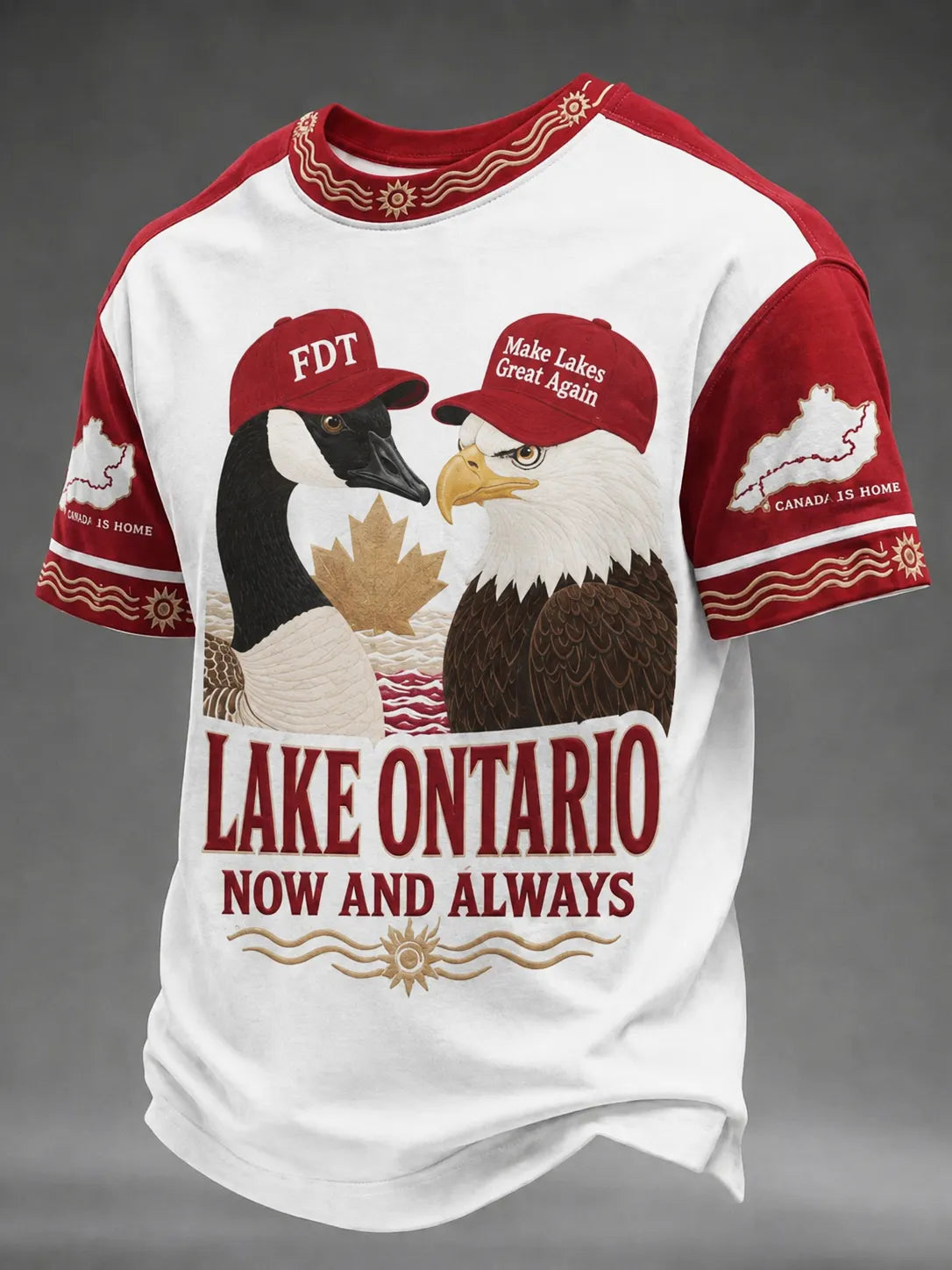 Men's Lake Ontario Now And Always Printing T-shirt