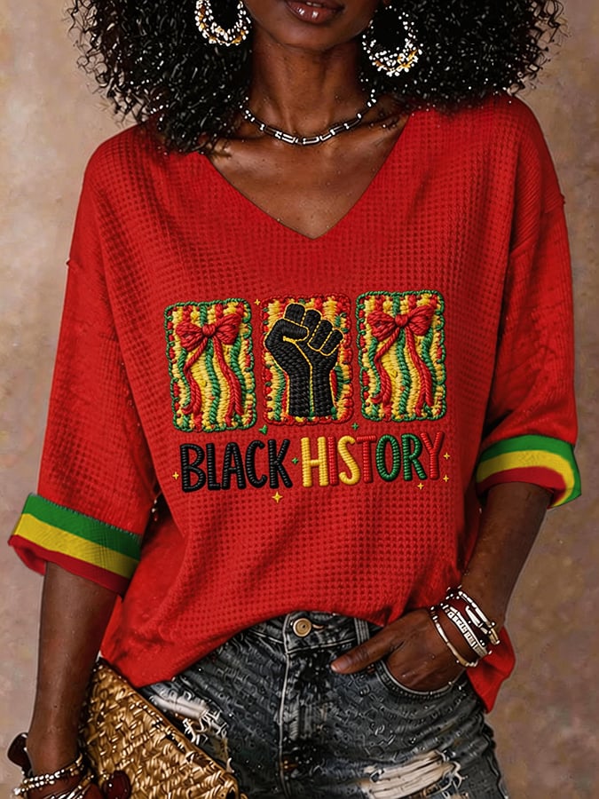 Black History Women'S Juneteenth Printed T-Shirt