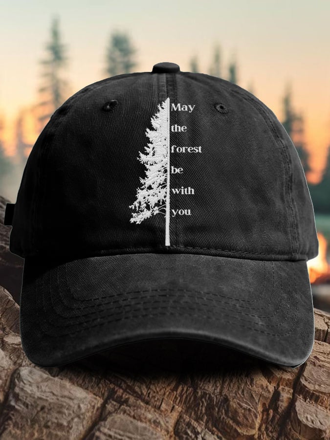 Retro May The Forest Be With You Print Baseball Cap