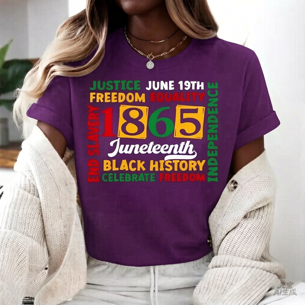 Unisex Casual Short-Sleeve Sexy Style Juneteenth 1865 T-Shirt