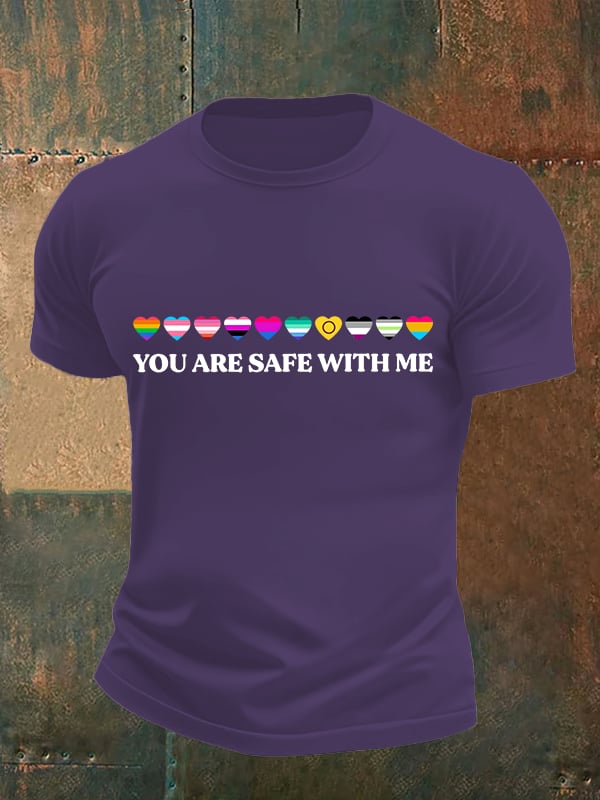Men's YOU ARE SAFE WITH ME Print T-Shirt