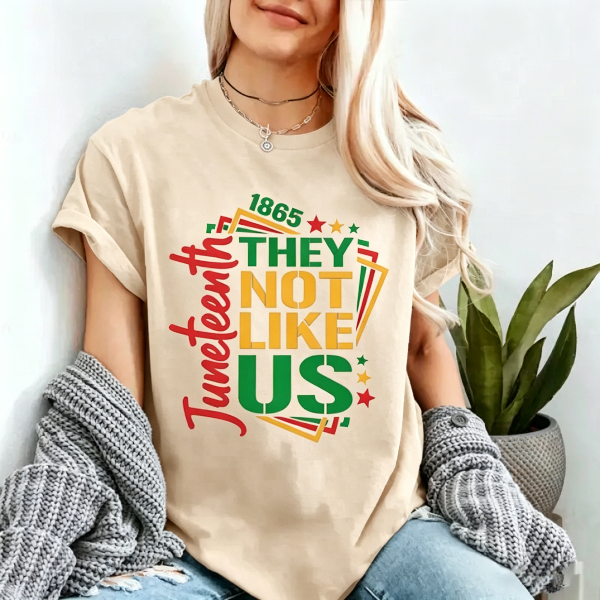 Women's  They Not Like Us Juneteenth independence day T-shirt
