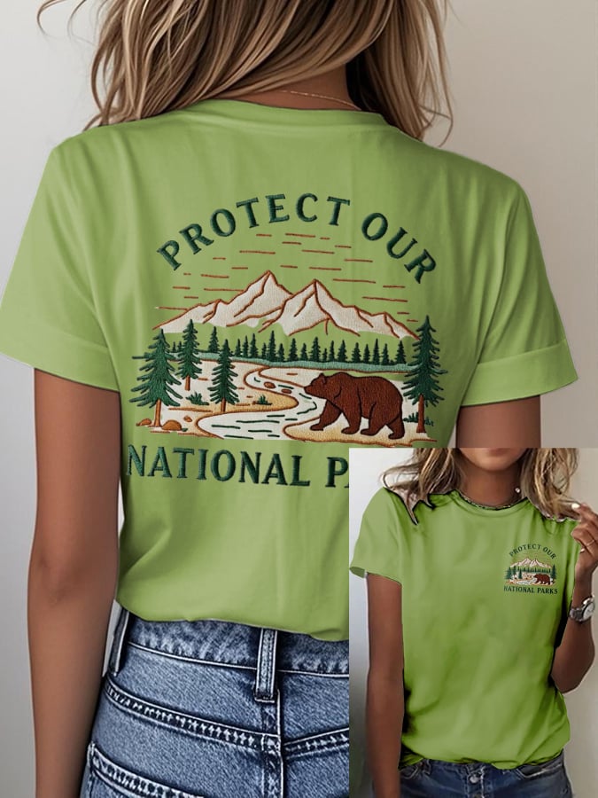 Women's Fashion Casual National Park Protection T-Shirt