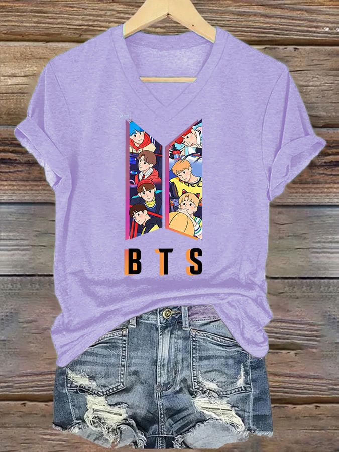 Women's K-pop  Print Casual T-Shirt