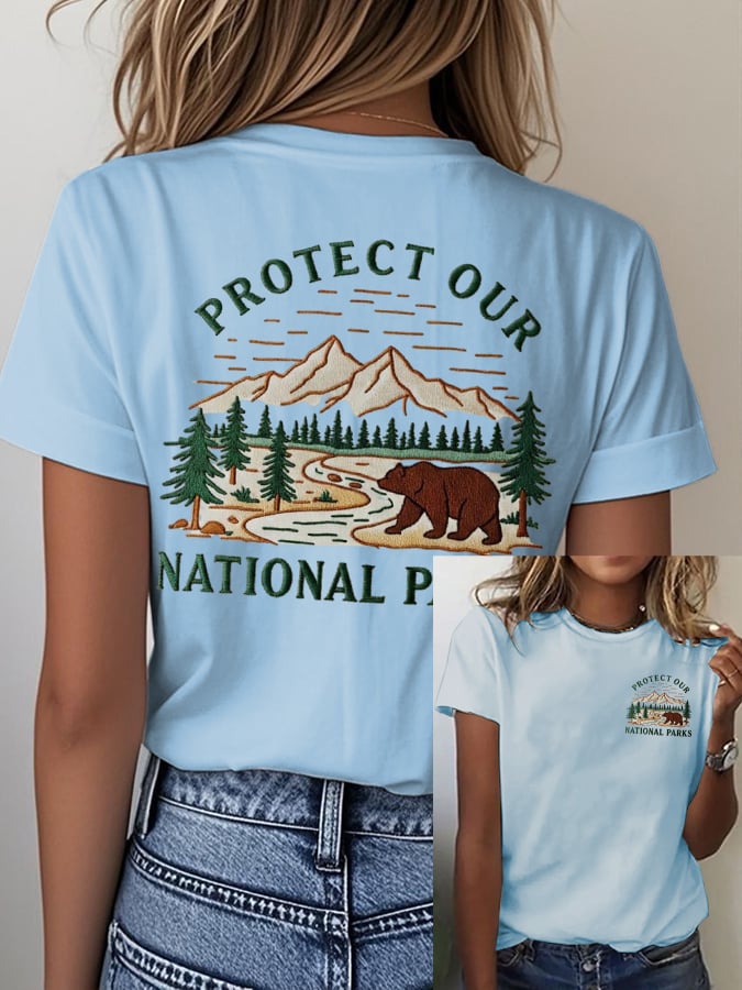 Women's Fashion Casual National Park Protection T-Shirt