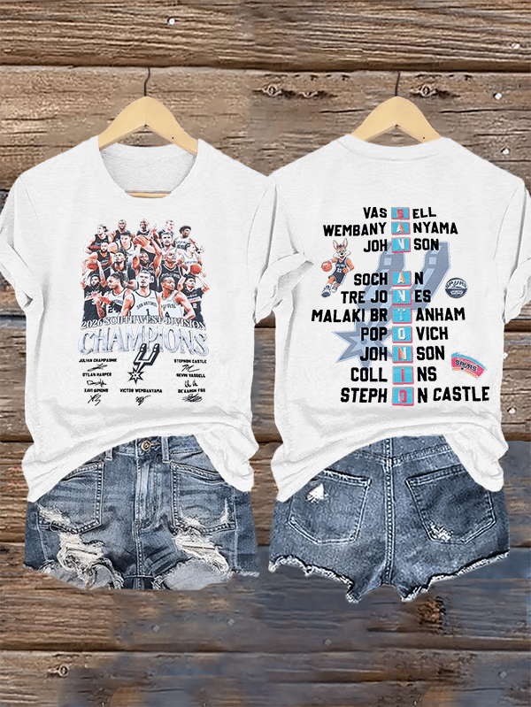 Women's  CHAMPIONS Print Round Neck T-shirt