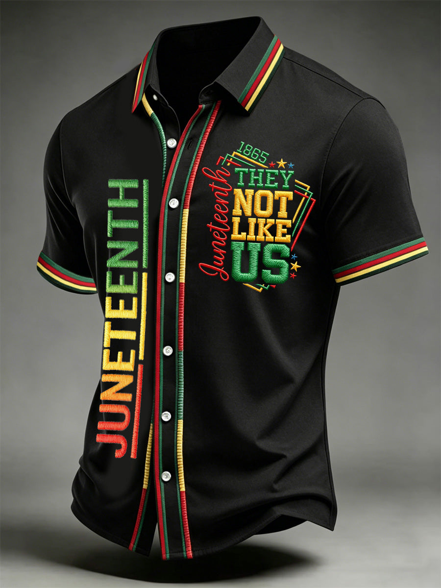 Men's Juneteenth They Not Like Us Since 1865 Print Casual Shirt