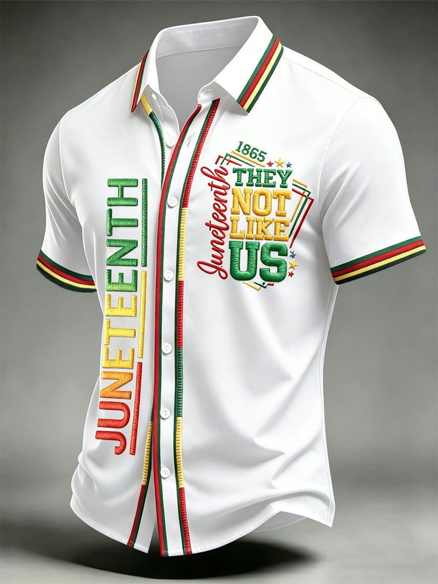 Men's Juneteenth They Not Like Us Since 1865 Print Casual Shirt