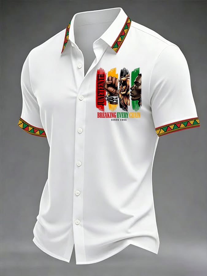 Men's Juneteenth Breaking Every Chain We Rise Printed Top