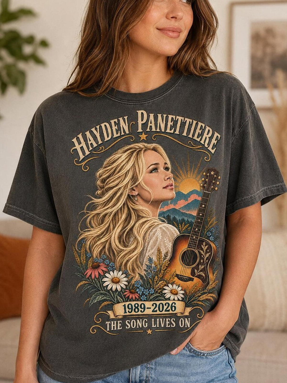 Women's Retro-Casual Art-Print T-Shirt