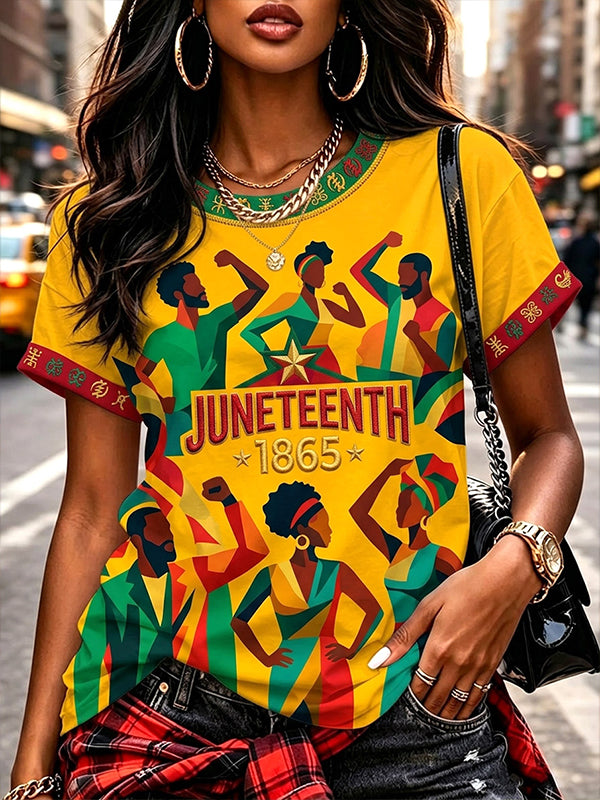 Women's Juneteenth 1865 Printed Casual T-Shirt