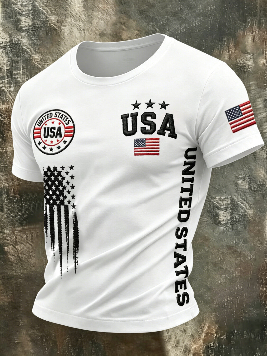 Men's United States USA Flag Art Print T-Shirt