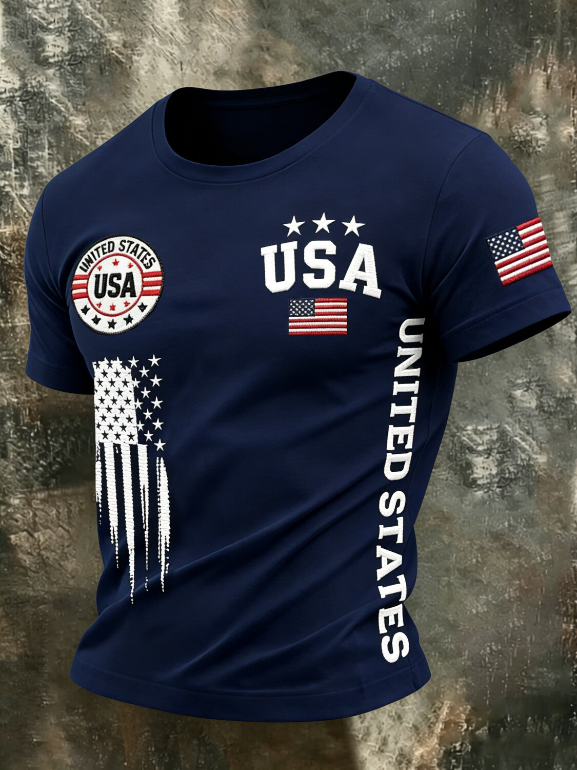 Men's United States USA Flag Art Print T-Shirt