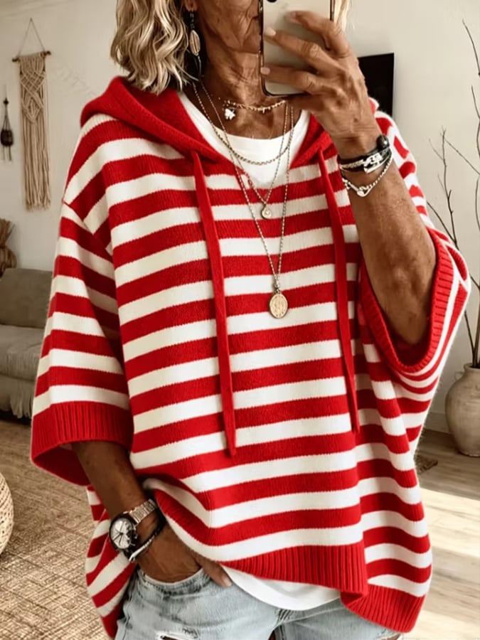 Women's Plaid And Stripe Art  Print Cardigan