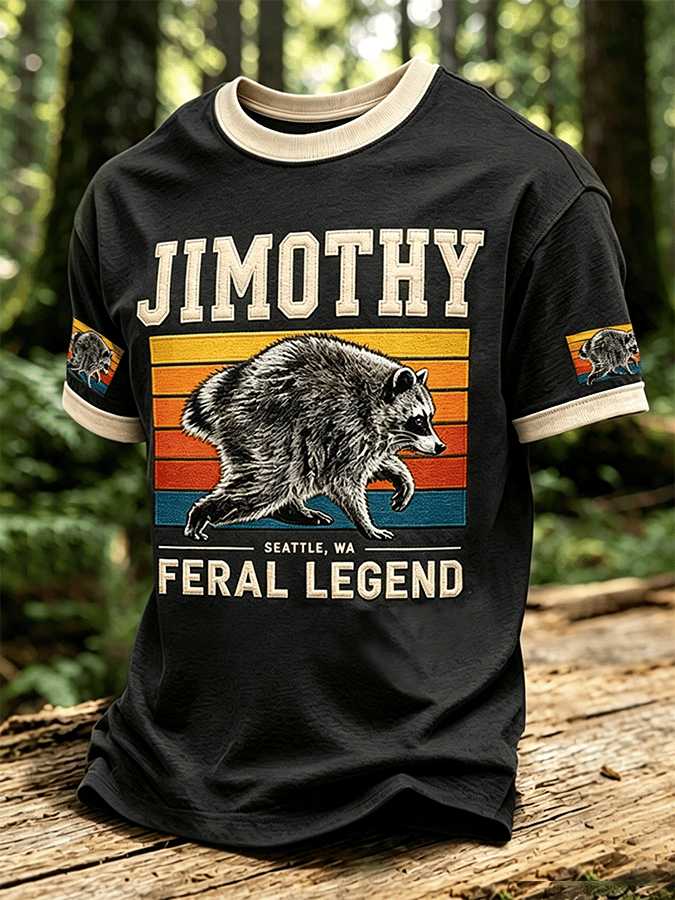 Men's Raccoon Jimothy Print T-Shirt