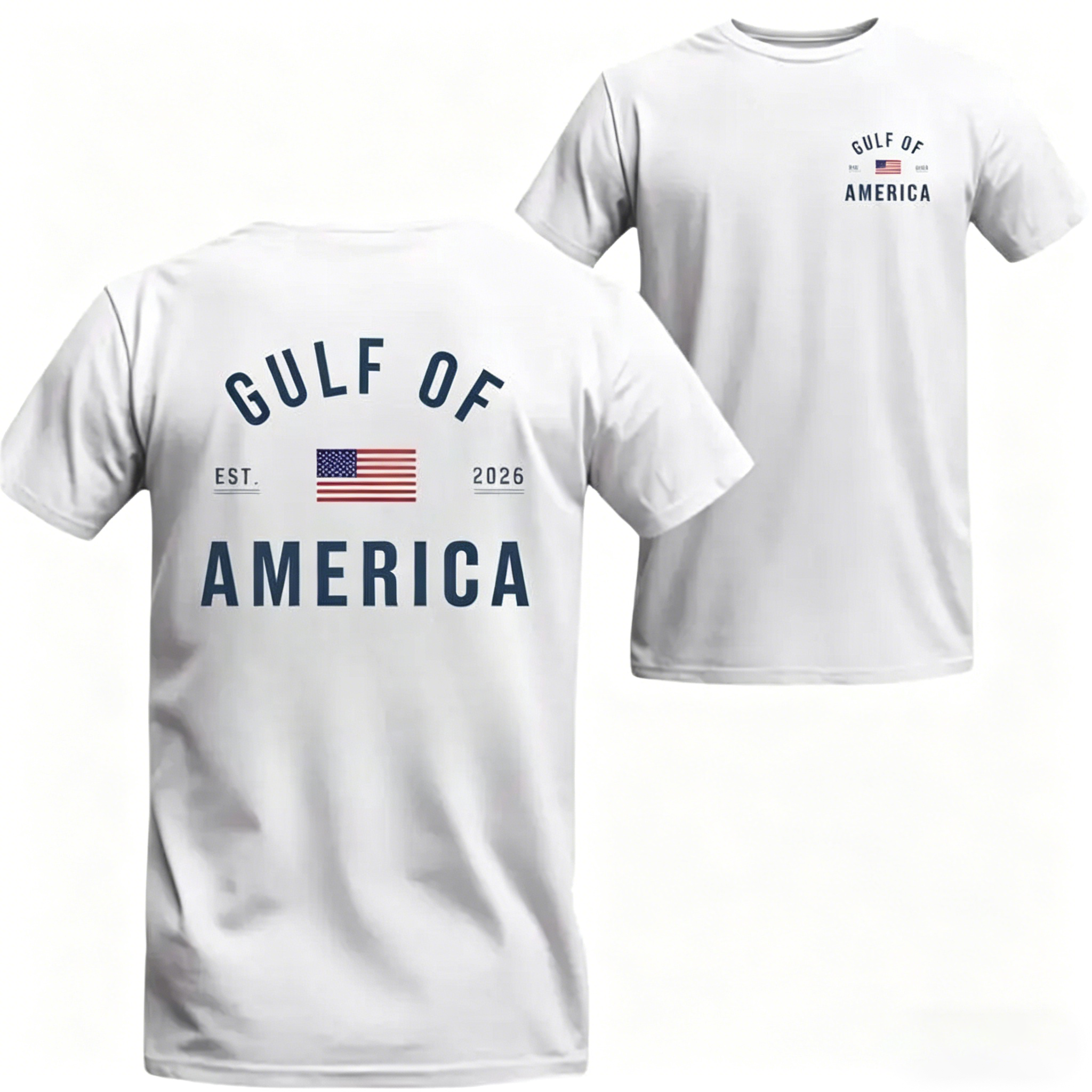 Men's Gulf of America T-Shirt – Patriotic Minimalist USA Flag Graphic Shirt