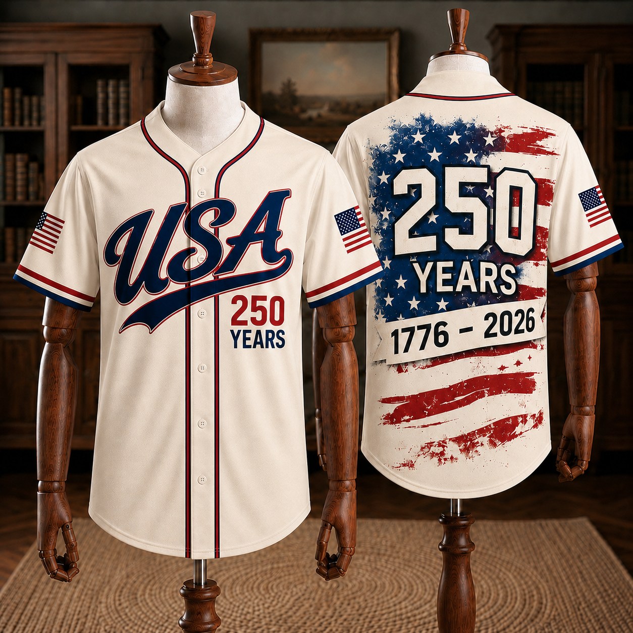 USA 250th Anniversary Horse Patriotic Baseball Jersey | Vintage 1776–2026 American Freedom Shirt