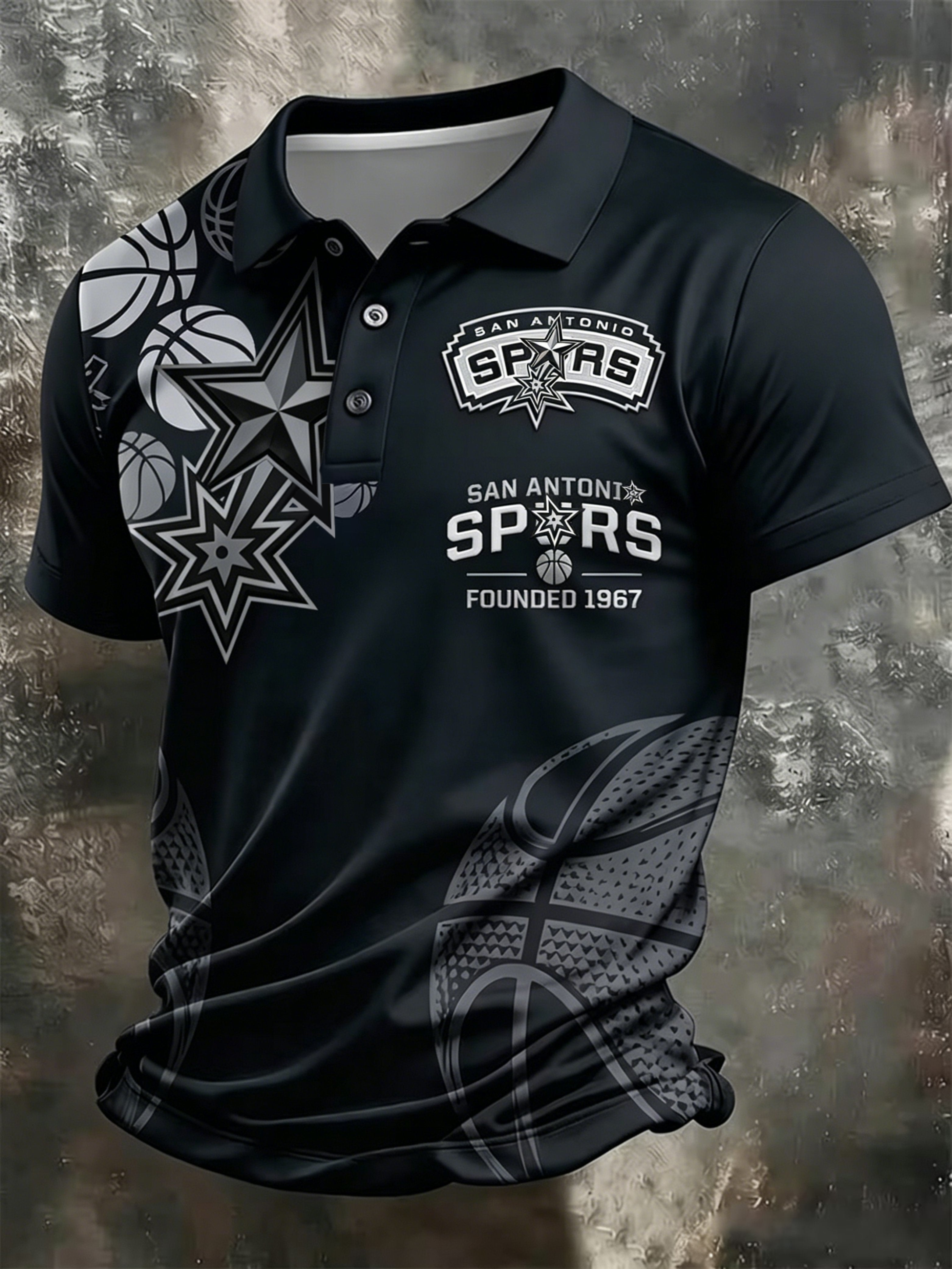 Men's Basketball Lovers Print Casual Polo