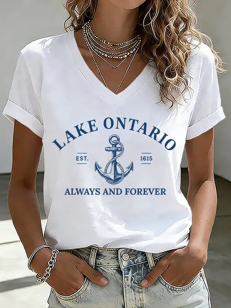 Women's Lake Ontario Always And Forever Printed T-shirt