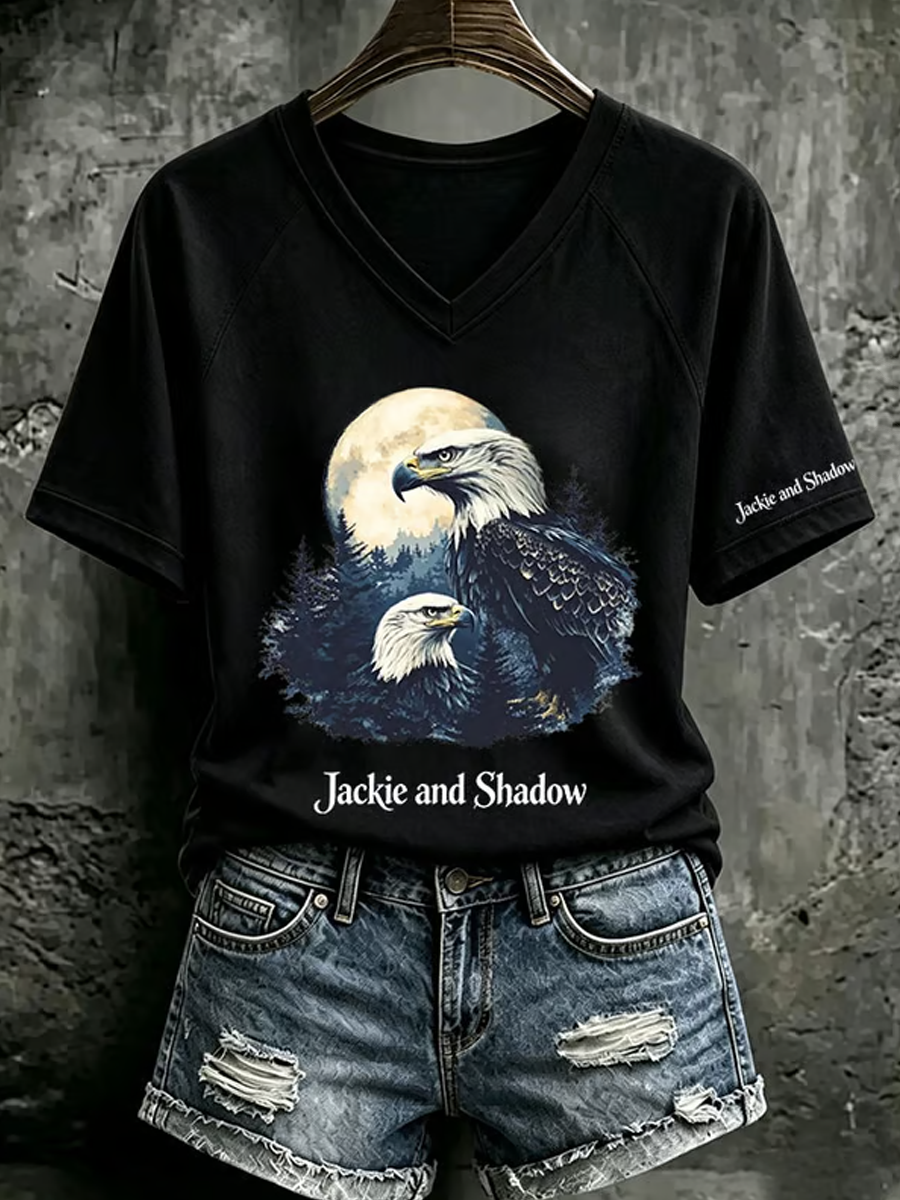 Women'S Jackie & Shadow Casual Printed Short-Sleeve T-Shirt