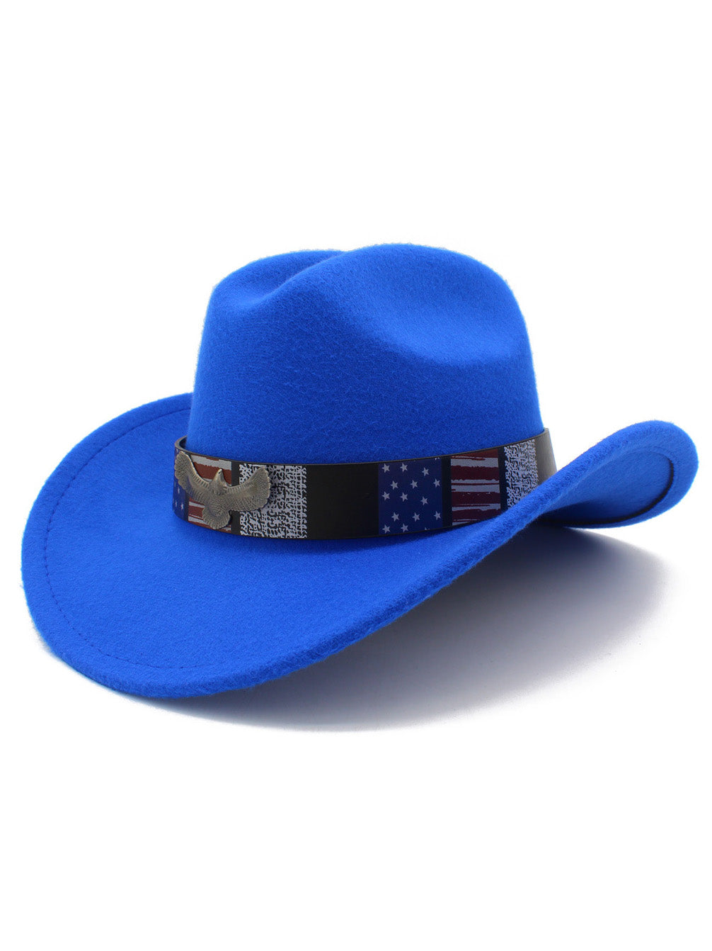 Men's American Flag Eagle Independence Day Wide Brim Cowboy Hat