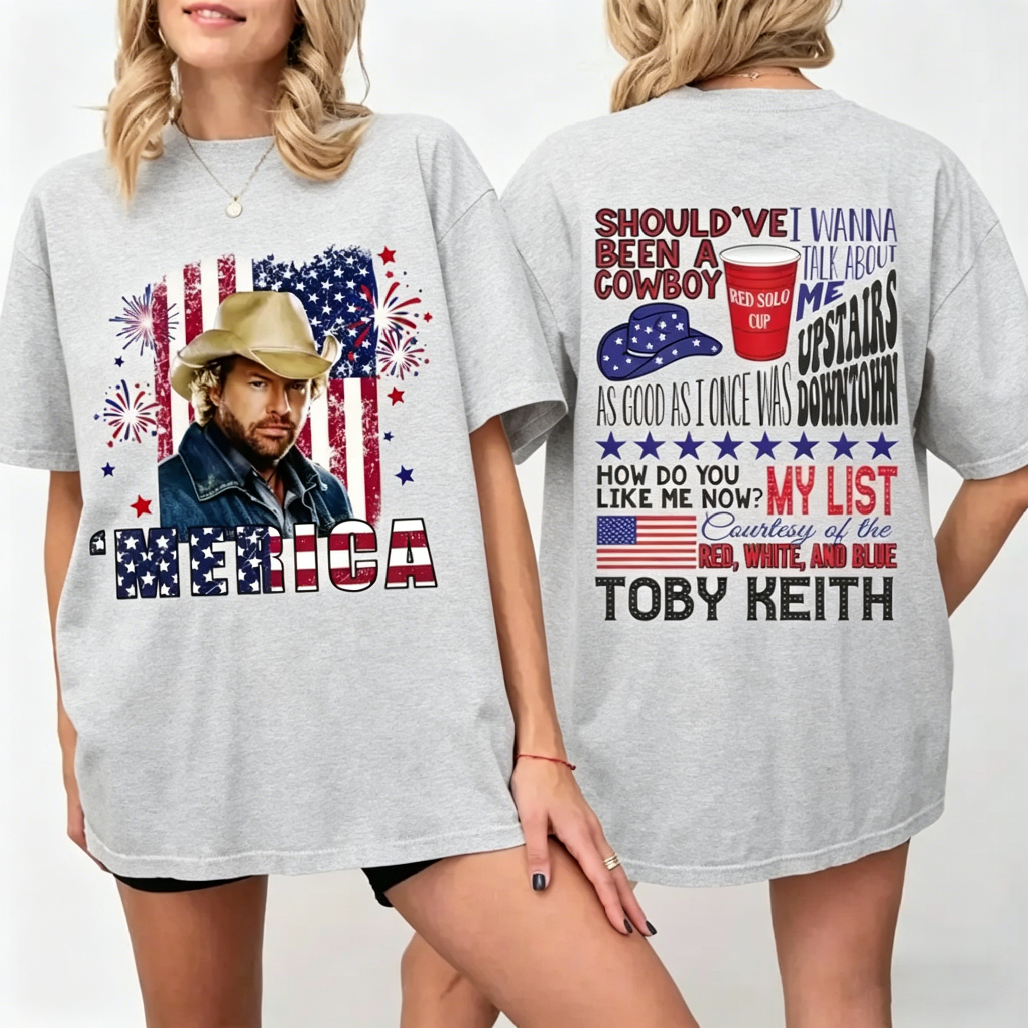 Women's Patriotic Toby Courtesy of the Red White and Blue T-Shirt
