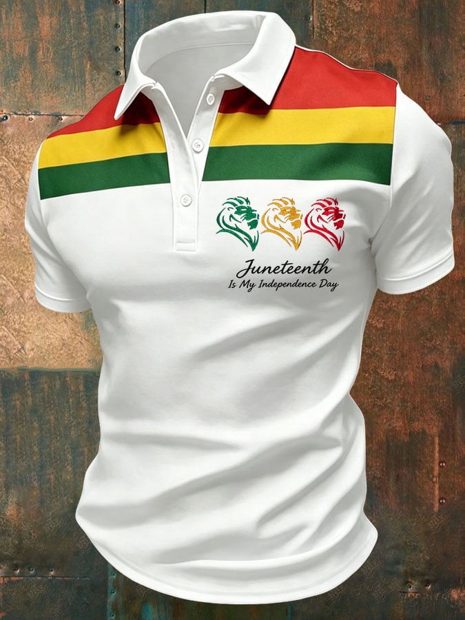 Men's Juneteenth Is My Independence Day Print Polo Shirt