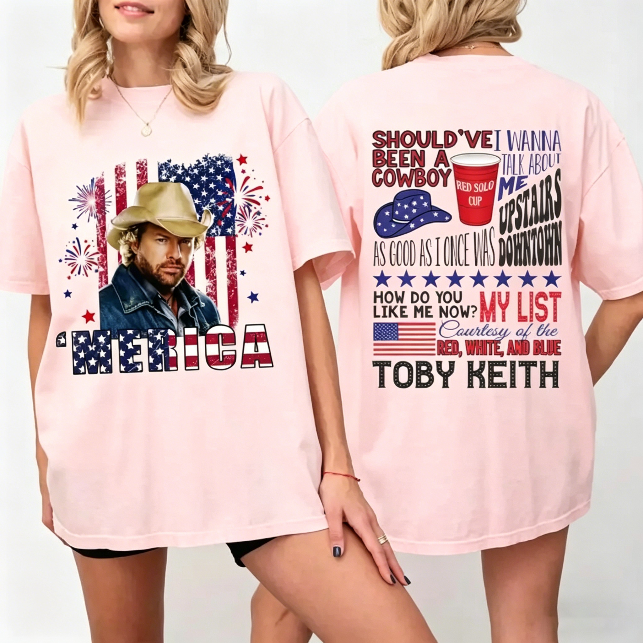 Women's Patriotic Toby Courtesy of the Red White and Blue T-Shirt
