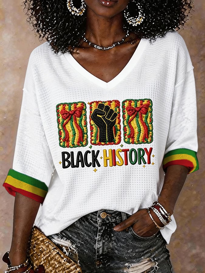 Black History Women'S Juneteenth Printed T-Shirt