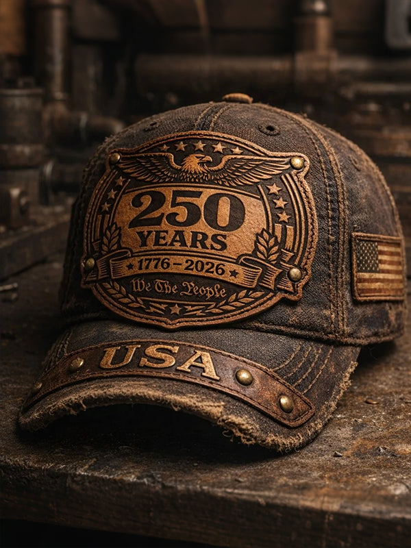 Men's USA 250 Years American Anniversary Art Print Baseball Cap
