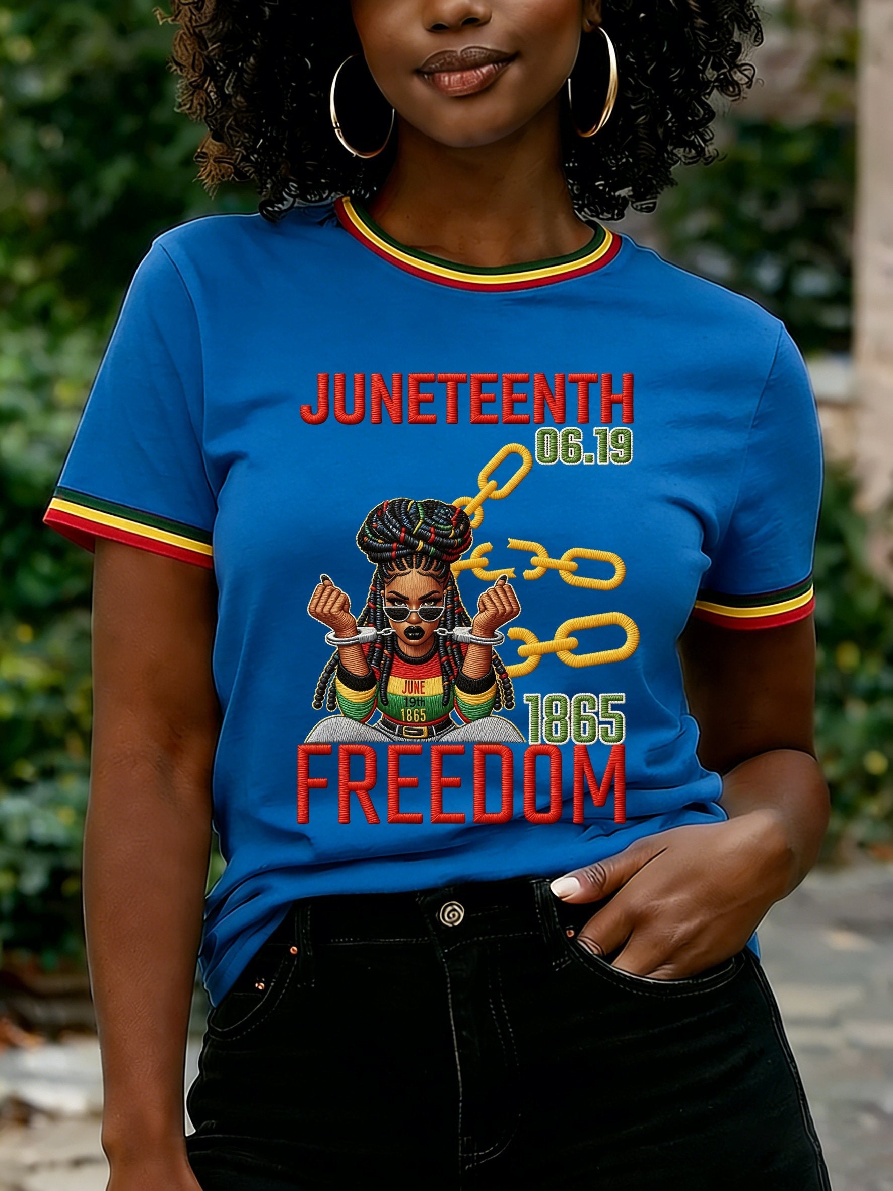 Women's Juneteenth Freedom Print Casual T-shirt