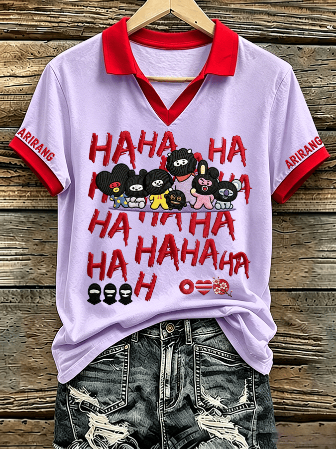 🔥Buy 3 Get 15% Off🔥Music Lovers' Collared Comfortable Women's Short-Sleeved T-Shirt
