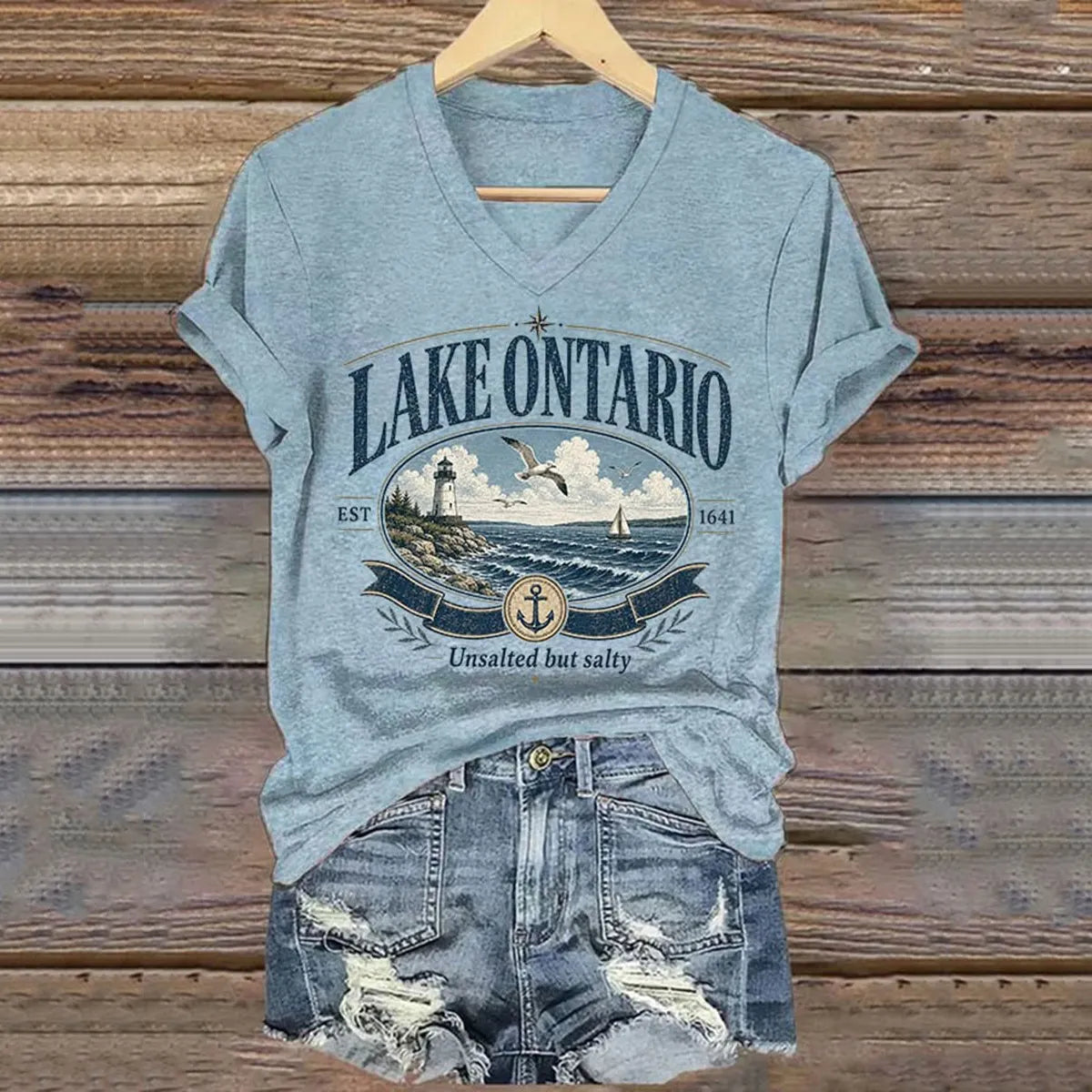 Women’s Lake Ontario Printed Casual T-shirt