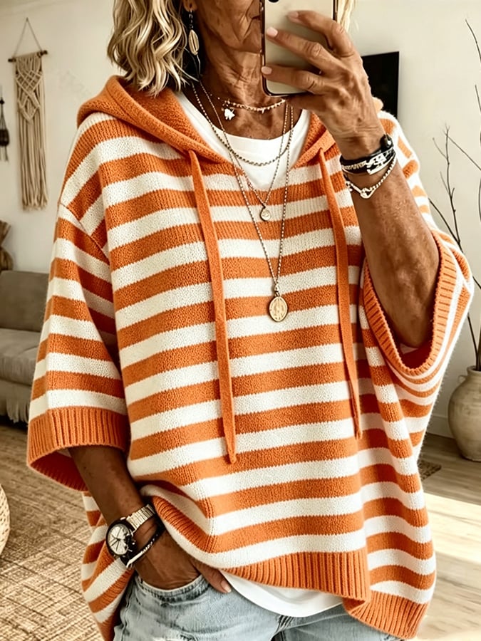 Women's Plaid And Stripe Art  Print Cardigan